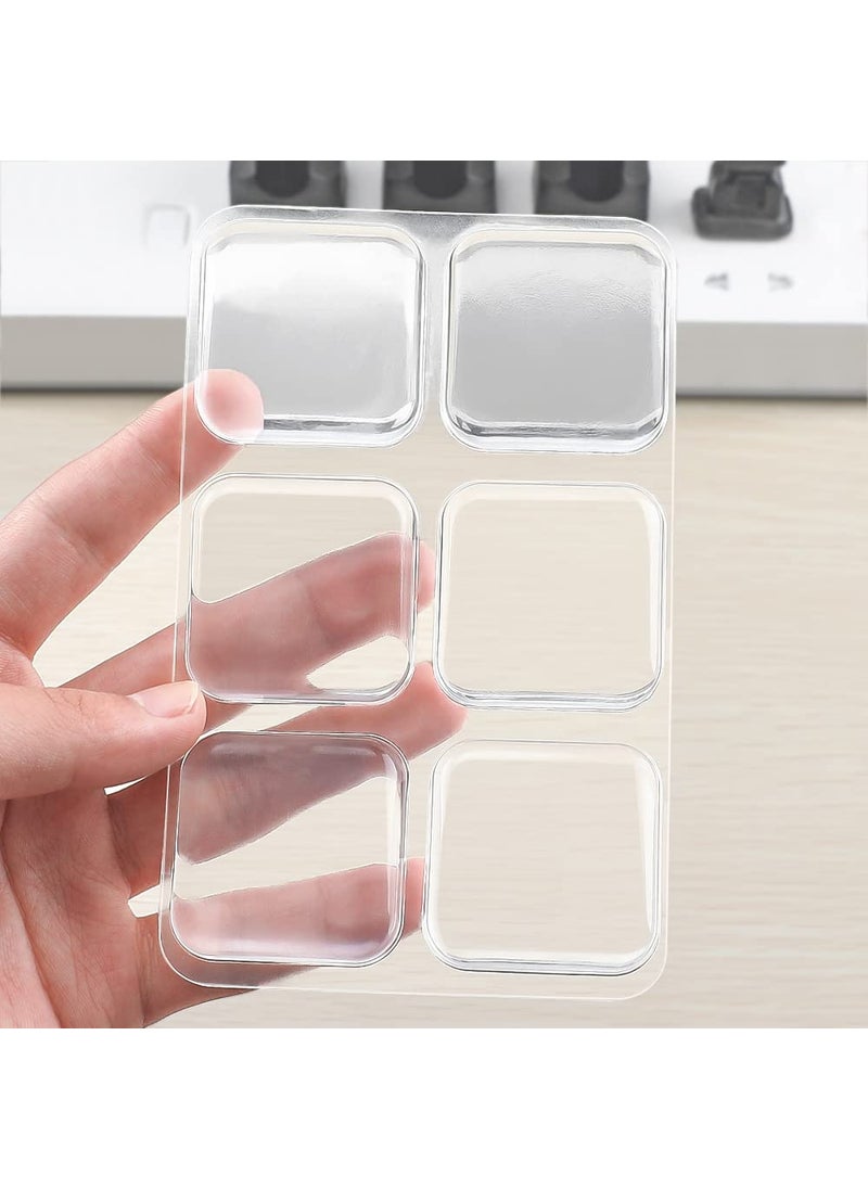 Maylanny Transparent Square Door Stopper Wall Protector Set - 6-Piece Soft Rubber Door Handle Bumpers with Strong Self-Adhesive, Thickened Wall Shields for Doors (4 CM/Square, Clear)  - Image 1