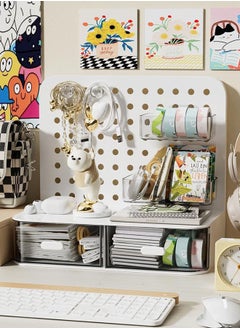 FLYROAD Multi-functional desktop organizer, hole plate shelf, suitable for office supplies and household  - Image 2