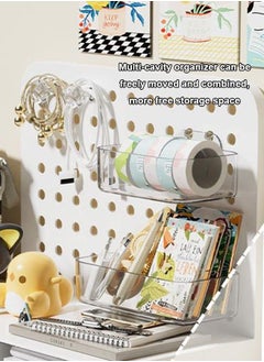 FLYROAD Multi-functional desktop organizer, hole plate shelf, suitable for office supplies and household  - Image 3