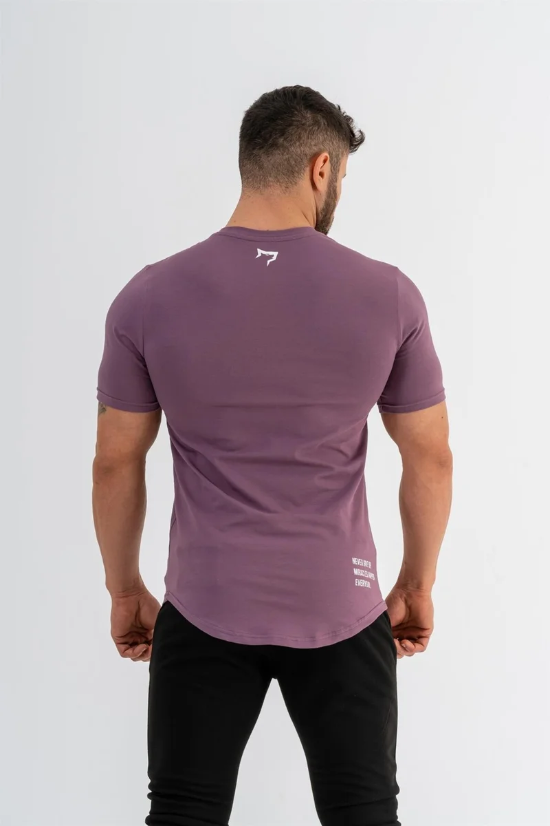Gymwolves Men's Sports T-Shirt | T-Shirt | Purple | Workout Tanktop | Never Give Up |
