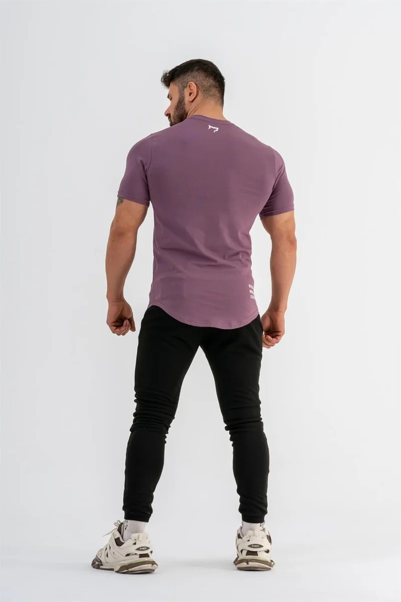 Gymwolves Men's Sports T-Shirt | T-Shirt | Purple | Workout Tanktop | Never Give Up |