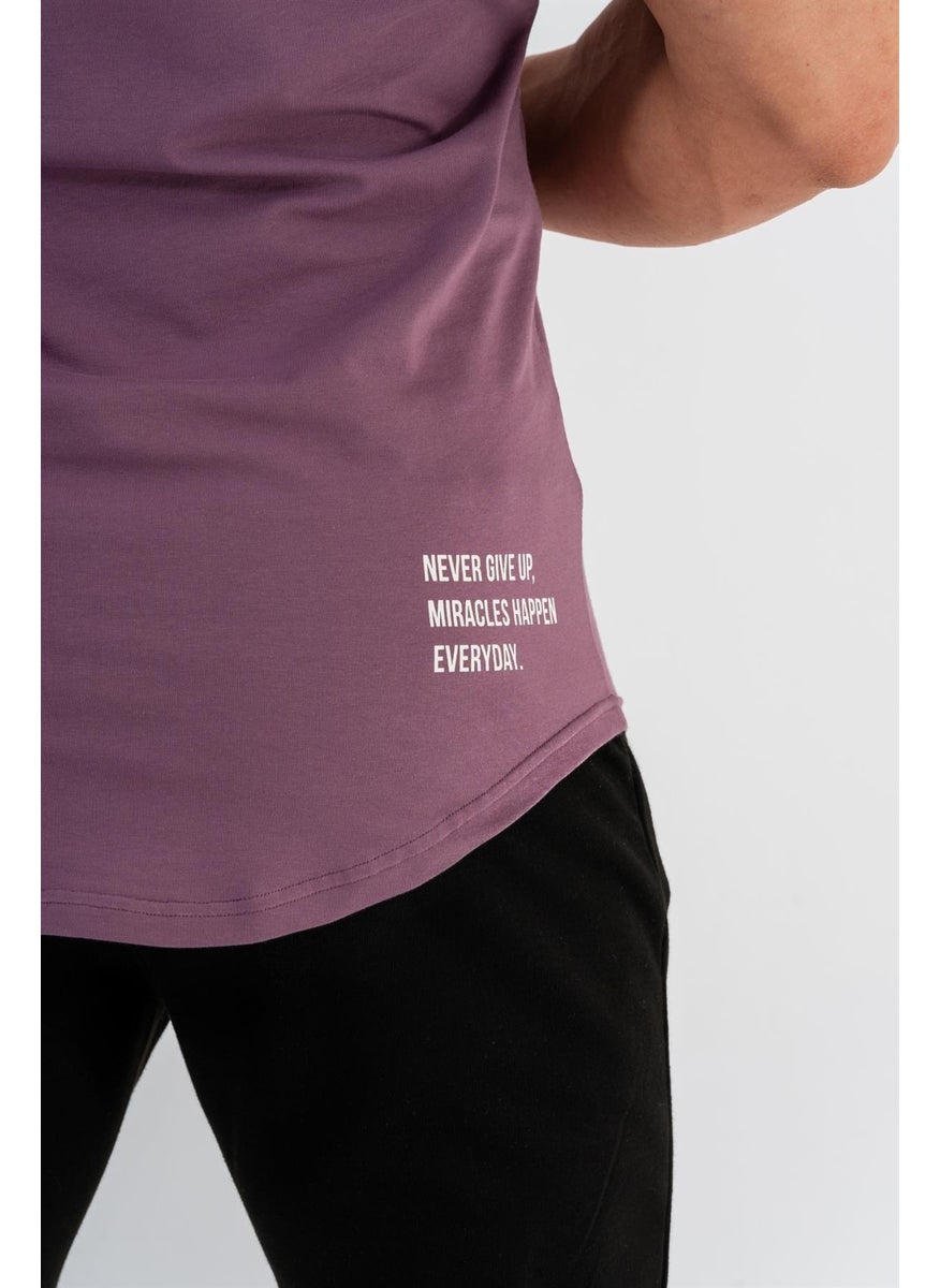 Men's Sports T-Shirt | T-Shirt | Purple | Workout Tanktop | Never Give Up | - pzsku/ZFE9E6C6A2370EF83C46AZ/45/_/1728060839/6159bb5c-be23-4908-8cb9-a911dffac3af