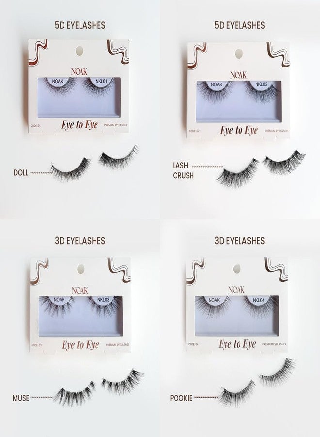 NOAK Eye to Eye 5D False Eyelashes - Doll | Lightweight, Reusable Natural Lashes | Comfortable Wear with Flexible Band | Easy to Apply | Soft Volume Everyday Lash Look - Image 5
