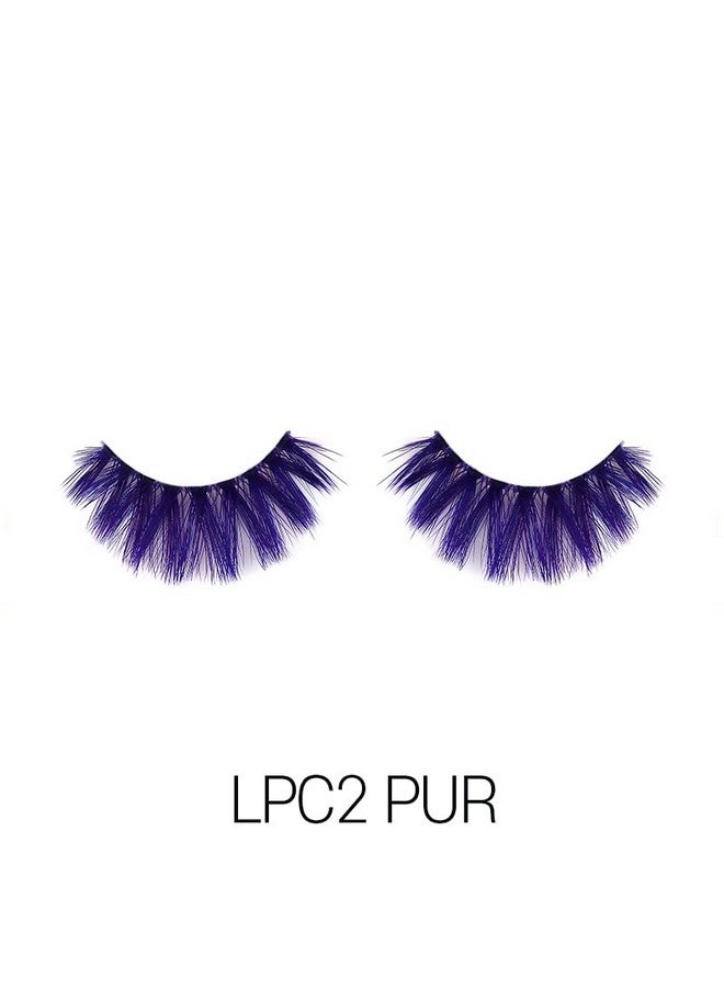 Laflare 3D Prism Color Lashsilkclear Bandfluffy Volumefaux Mink Colored Eyelashes3 Packs Bundle Special (Lpc2X3Purple) - Image 2
