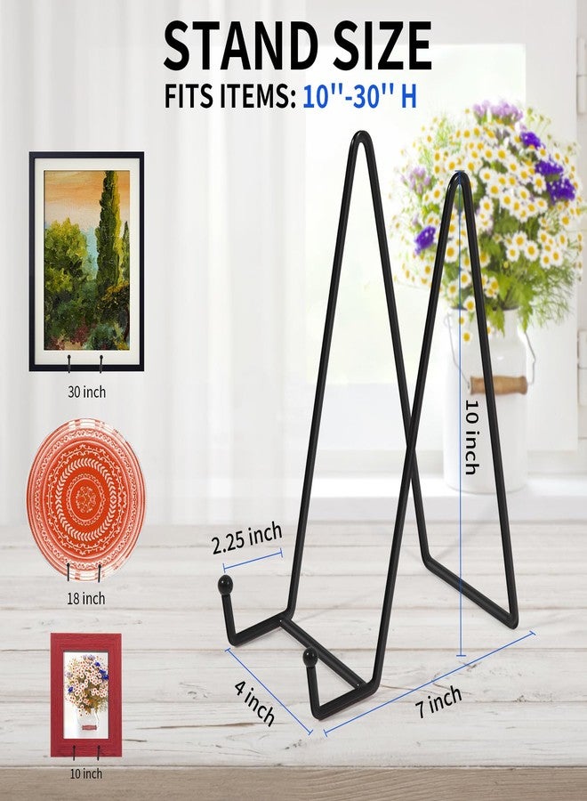 Decolore 10 Inch 3 Pack Large Black Table Easel Plate Stands for Display Plate Holder Display Stand for Decorative Plate, Poster, Tabletop Art and Platter - Image 2