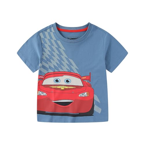 Disney Cars Lightning McQueen Boys 3 Pack Short Sleeve Crew Neck T-Shirt for Toddler and Big Kids Blue/Red/Grey - Image 4