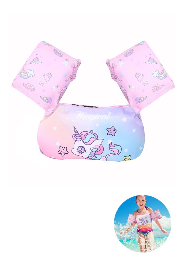 GIFT Baby Pool Float Fit 20-55 Lbs, Kids Swimming Float with Arm Water Wings, Fun Ride-on Raft Pool Baby Beach Supplies for 2-6 Years Old Boy Girl - Image 1