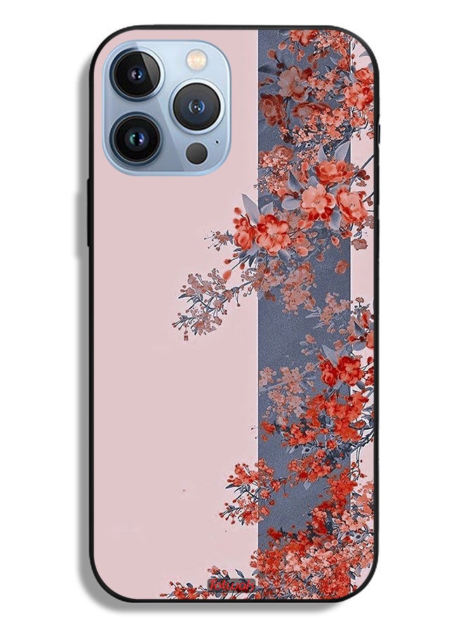 Tolwak Apple iPhone 13 Pro Max Protective Case Tree Leaves And Flowers Art - Image 2