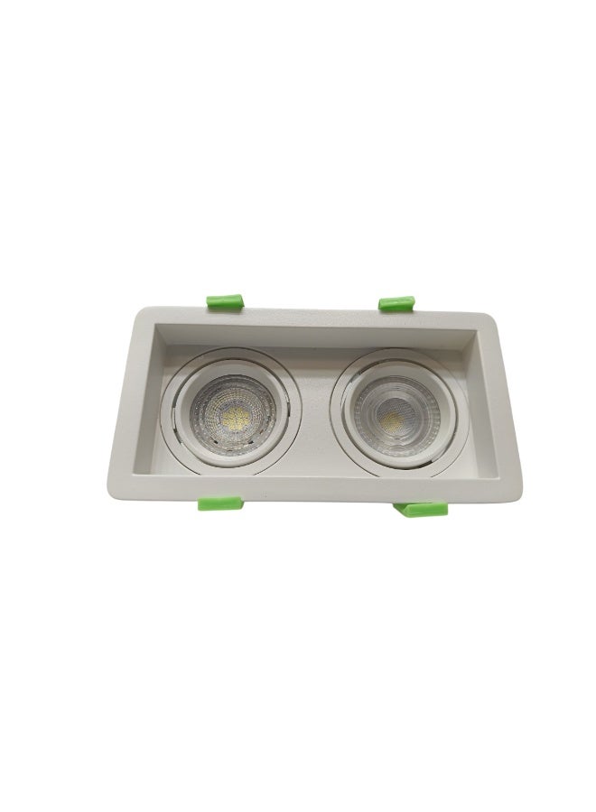 AL SALHIYA LIGHTING Spot Light Frame GU10  Double  Movable DB11 - White - Image 2