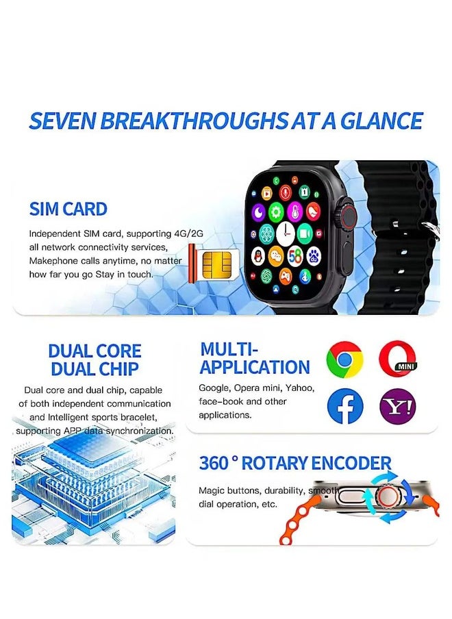 Smart Watch With 2.01 Inch HD Screen Bluetooth Connection Multiple Sports Modes Supports 4G SIM Card And Multiple Apps