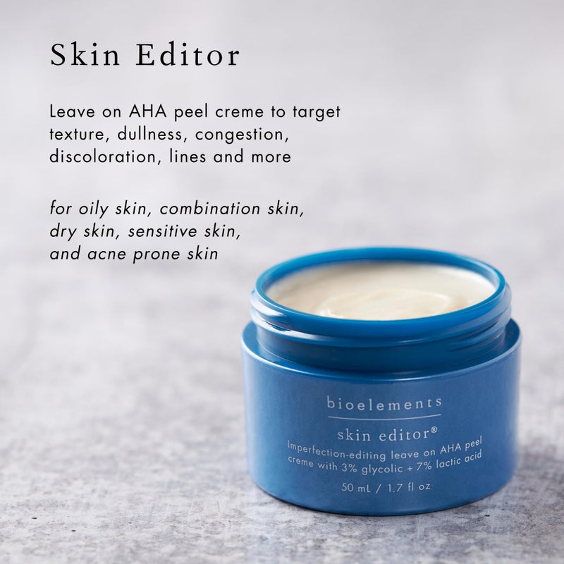 Bioelements Skin Editor - 1.7 fl oz - Leave-On AHA Chemical Face Peel Cream for All Skin Types - With 3% Glycolic Acid & 7% Lactic Acid - Vegan, Gluten Free - Never Tested on Animals - Image 3