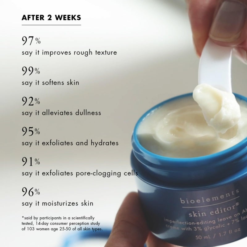 Bioelements Skin Editor - 1.7 fl oz - Leave-On AHA Chemical Face Peel Cream for All Skin Types - With 3% Glycolic Acid & 7% Lactic Acid - Vegan, Gluten Free - Never Tested on Animals - Image 4