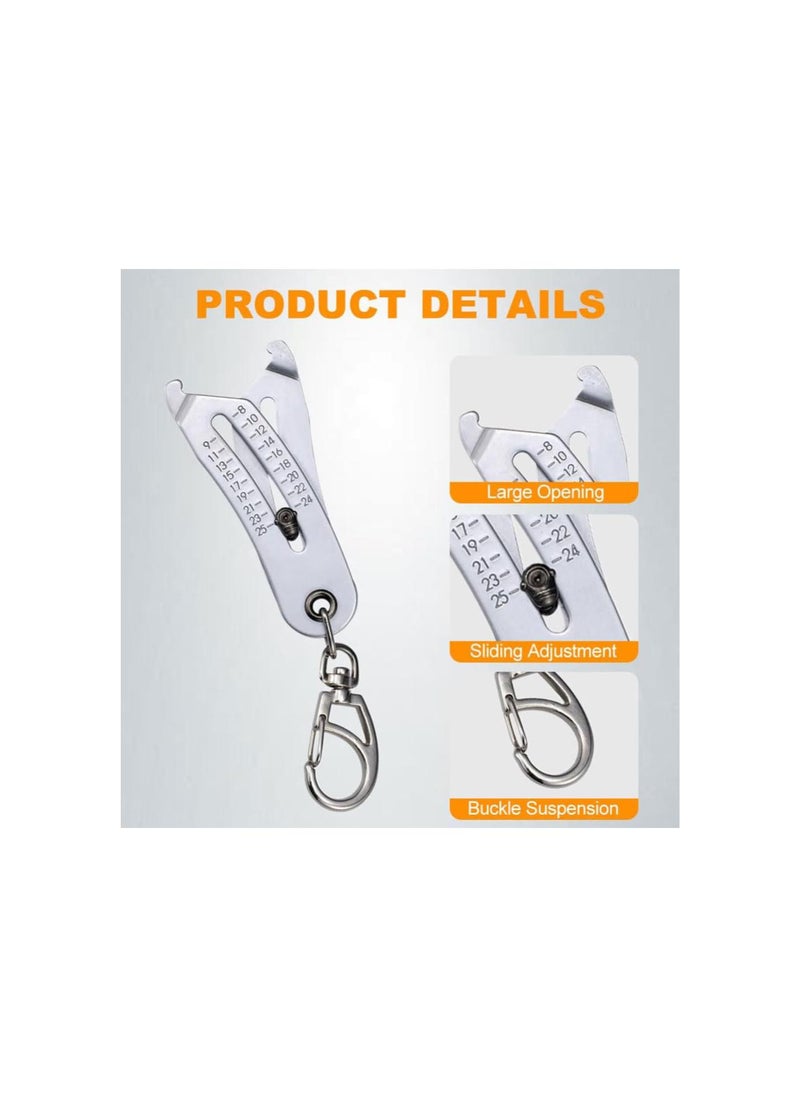 Portable Precise Thread Size Checker Keychain, Nut and Bolt Thread Checker Bolt Size Finder Keychain, Keychain Thread Checker, Quick Manual Measuring Identifier Verification Tool (1 Pcs)