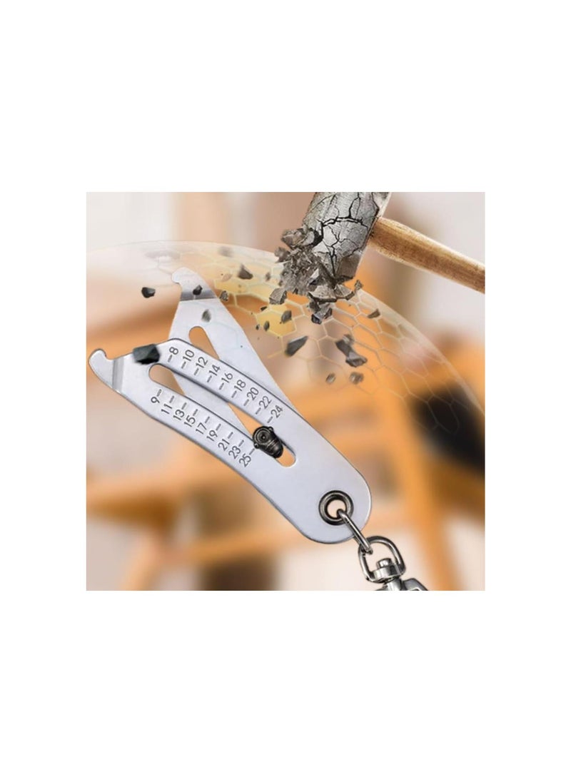 Portable Precise Thread Size Checker Keychain, Nut and Bolt Thread Checker Bolt Size Finder Keychain, Keychain Thread Checker, Quick Manual Measuring Identifier Verification Tool (1 Pcs)
