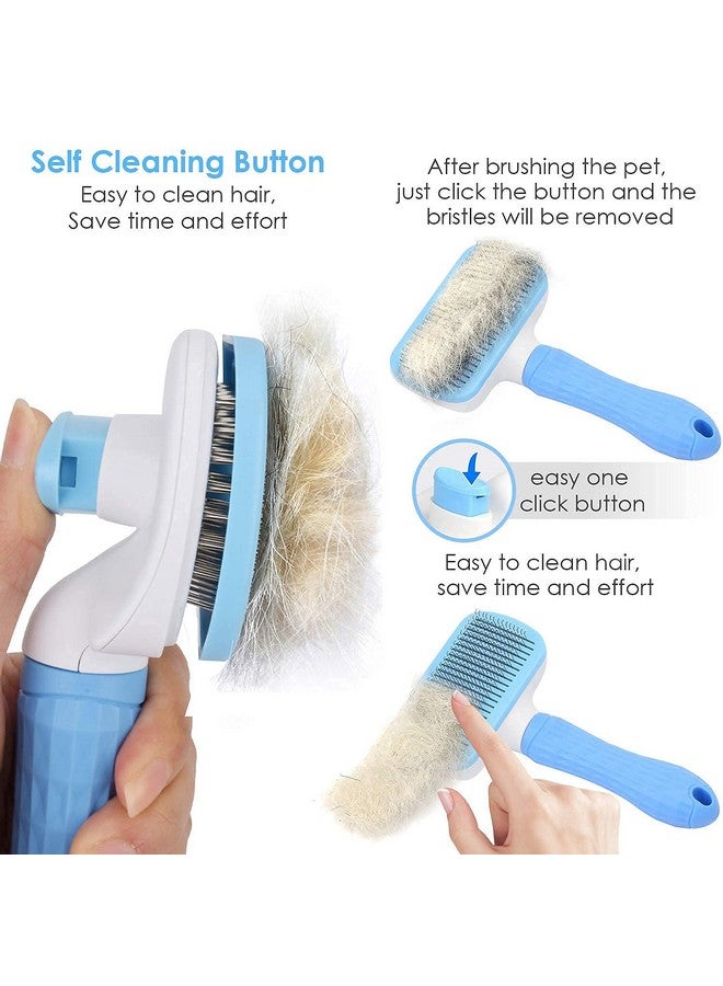 فرشاة تمشيط الكلاب من سليكر، فرشاة العناية بالحيوانات الأليفة للاستخدام اليومي لتنظيف الفراء المتساقط والأوساخ، رائعة للكلاب والقطط ذات الشعر المتوسط والطويل، فرشاة إزالة شعر الكلاب المتساقط - قد يختلف اللون - Image 4