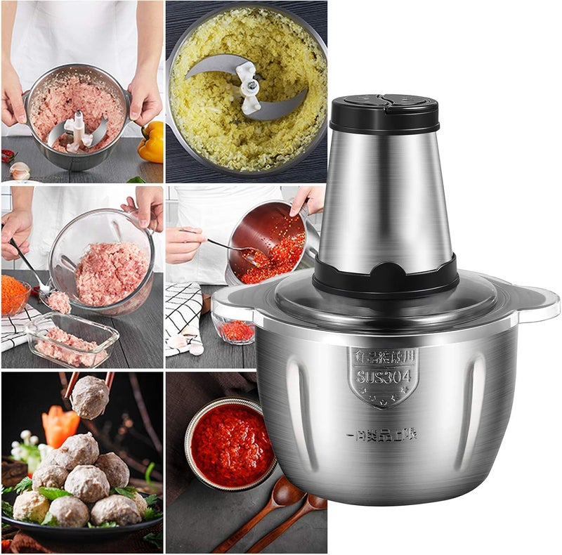 moobody Electric Meat Grinder 2L Multi Function Stainless Steel Food Processor for Meat Vegetables - Image 4