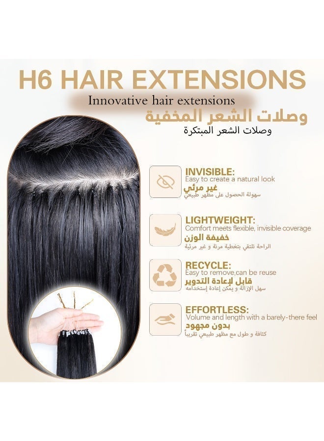 Rich Coco Invisible HD Seamless Hair Extensions 100% Natural Human Hair Straight Hair Extensions Deep Black Soft Smooth Thick Long Lasting Hair for Women - Image 4