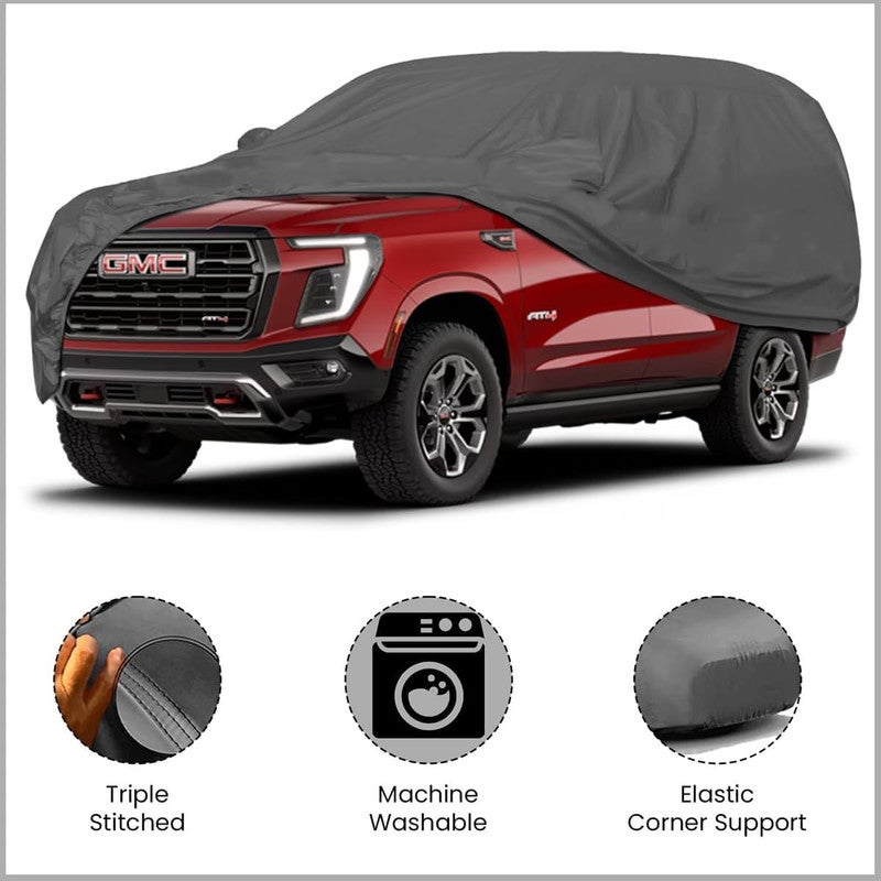 Agc All Weather AGC Car Cover – Universal Full Car Body Protection Cover for Cars, SUVs & Sedans, Waterproof and Dustproof Vehicle Cover with UV Protection, Heat Resistant Fabric, Elastic Corners, Mirror Pockets and Triple Stitched Durable Design - Image 5