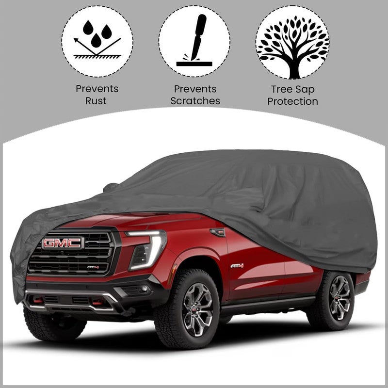 Agc All Weather AGC Car Cover – Universal Full Car Body Protection Cover for Cars, SUVs & Sedans, Waterproof and Dustproof Vehicle Cover with UV Protection, Heat Resistant Fabric, Elastic Corners, Mirror Pockets and Triple Stitched Durable Design - Image 2