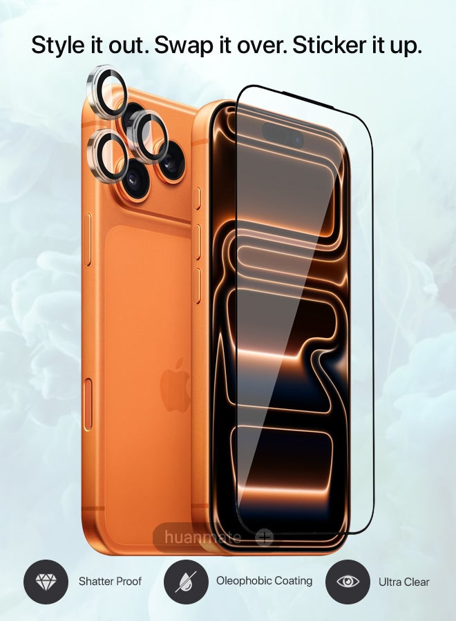 huanmate 3 in 1 Apple iPhone 17 Pro Max Protection Pack - Ultra Clear Shockproof Case, Edge-to-Edge Screen Protector & Camera Lens Protector, 360 Degree Full Body Protection for Apple iPhone 17 Pro Max - Image 4