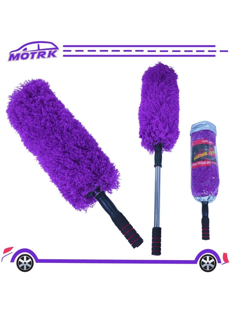 MOTRK Portable Microfiber Car Dust Cleaner Soft, Car Cleaning Brush, Soft Microfiber Dusting Brush, For Car Exterior And Interior Cleaning Brush, Long Handle And Unbreakable  - Image 4