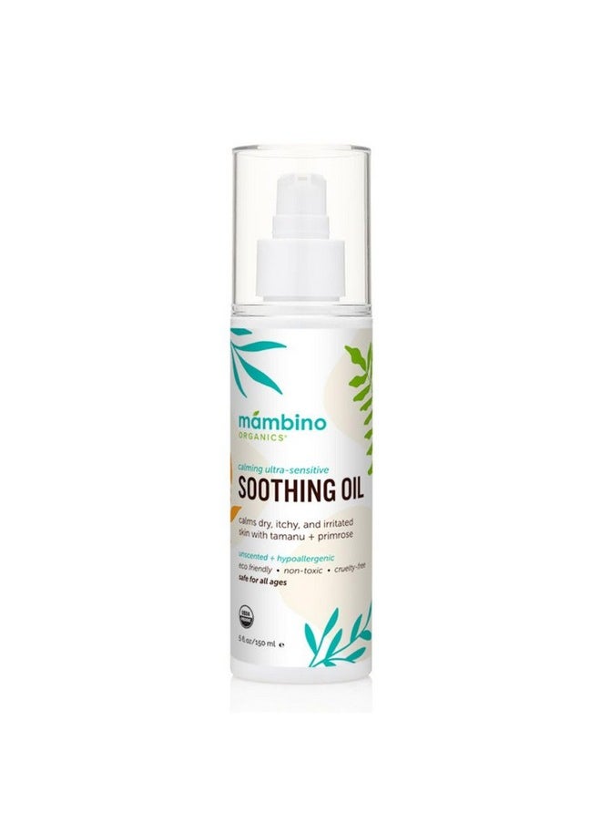 Mambino Organics - Soothing Baby Oil - Organic, Unscented Oil With Jojoba & Evening Primrose - Gentle For Hair & Dry, Irritated, Itchy Skin - Cruelty-Free Baby Oils For Baby & Kids, 5 Fl Oz - Image 1