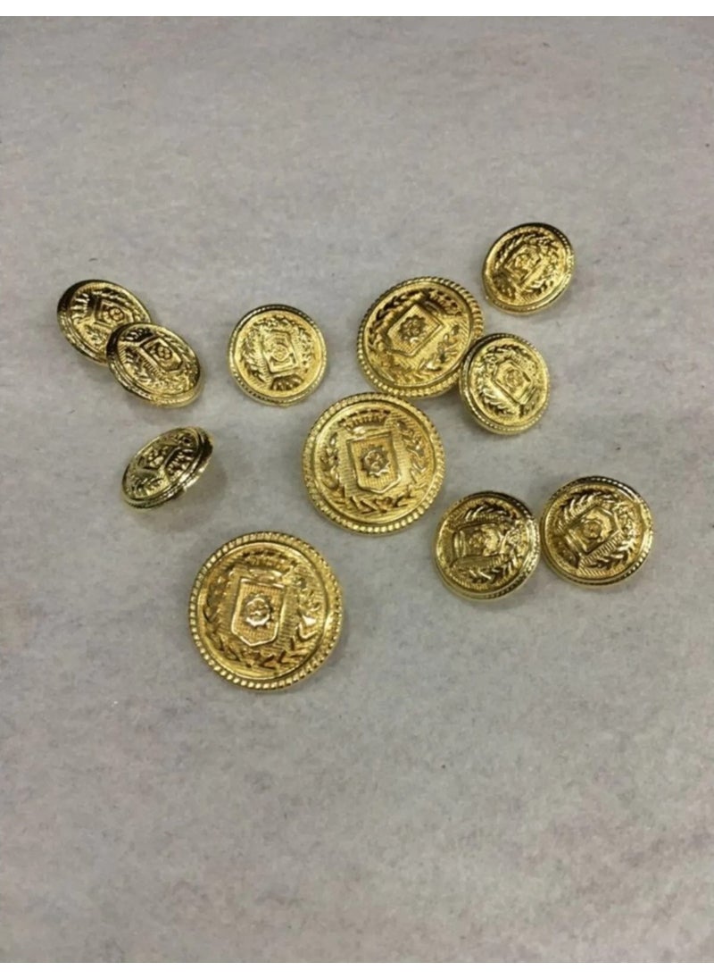 Zedhobi - 6 Pieces 22 mm (2.2 cm) Wreath Model Gold Color Trench Coat and Blazer Jacket Buttons - Image 1
