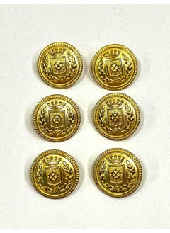 6 Pieces 22 mm (2.2 cm) Wreath Model Gold Color Trench Coat and Blazer Jacket Buttons