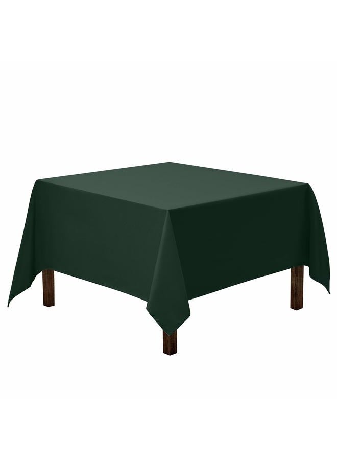 Gee Di Moda Square Tablecloth - 180cm x 180cm - Hunter Green Square Table Cloth for Square or Round Tables in Washable Polyester - Great for Buffet Table, Parties, Holiday Dinner, Wedding & More - Image 1