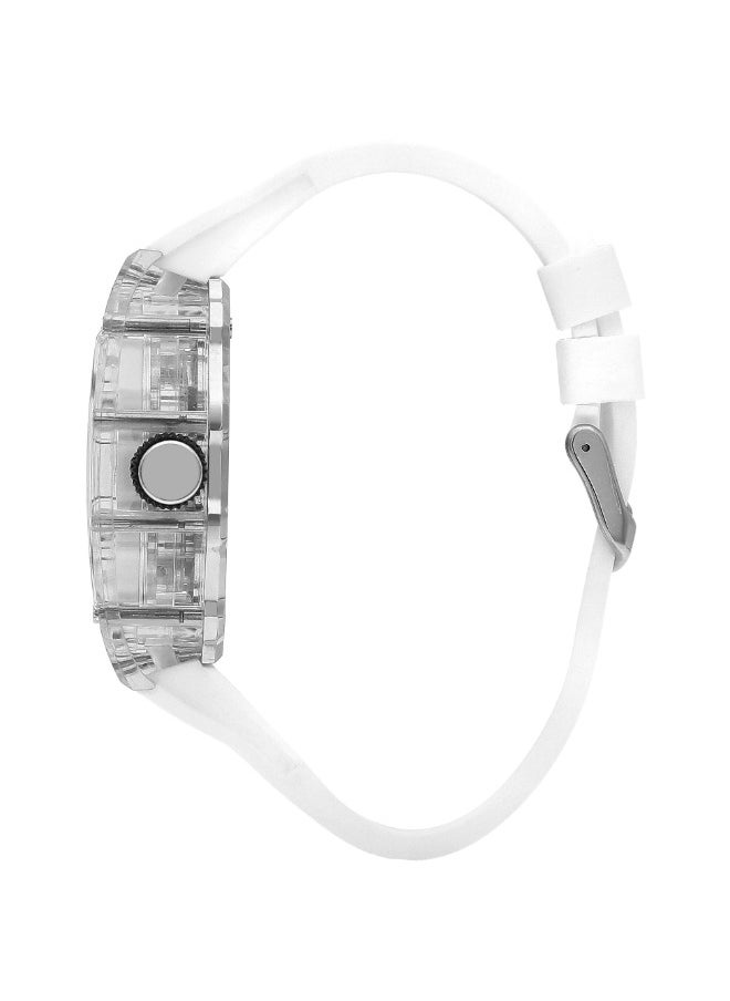 Lee Cooper - Lee Cooper LC07980.333 Men Automatic  Display Watch & Silicone Strap White - Image 1