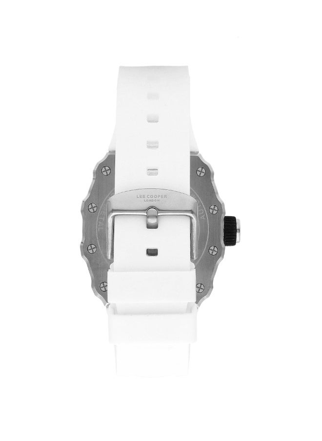 Lee Cooper - Lee Cooper LC07980.333 Men Automatic  Display Watch & Silicone Strap White - Image 1