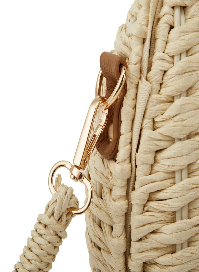 Bagkeak Casual Straw Beach Bags For Women Dumpling Bag Rattan Purses Summer Straw Crossbody Woven Handbag Purse Shoulder Bag Travel, Khaki - Image 4