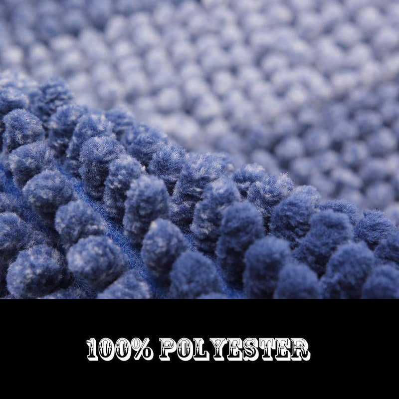 COSY HOMEER COSY HOMEER Product Image Bath Rugs Made of 100% Polyester Extra Soft and Non Slip Bathroom Mats Specialized in Machine Washable and Water Absorbent Shower Mat (36x24Inch  Blue) - Image 3
