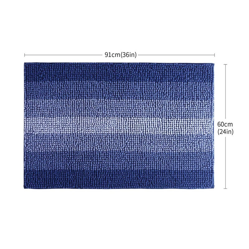 COSY HOMEER COSY HOMEER Product Image Bath Rugs Made of 100% Polyester Extra Soft and Non Slip Bathroom Mats Specialized in Machine Washable and Water Absorbent Shower Mat (36x24Inch  Blue) - Image 2