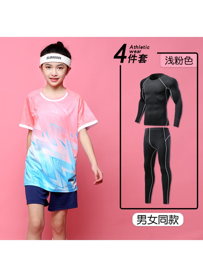 Children's Football Suit Four-piece Set Men's Autumn And Winter Competition Team Uniform Children's Long-sleeved Sports Appearance Suit Jersey Fashion Printing