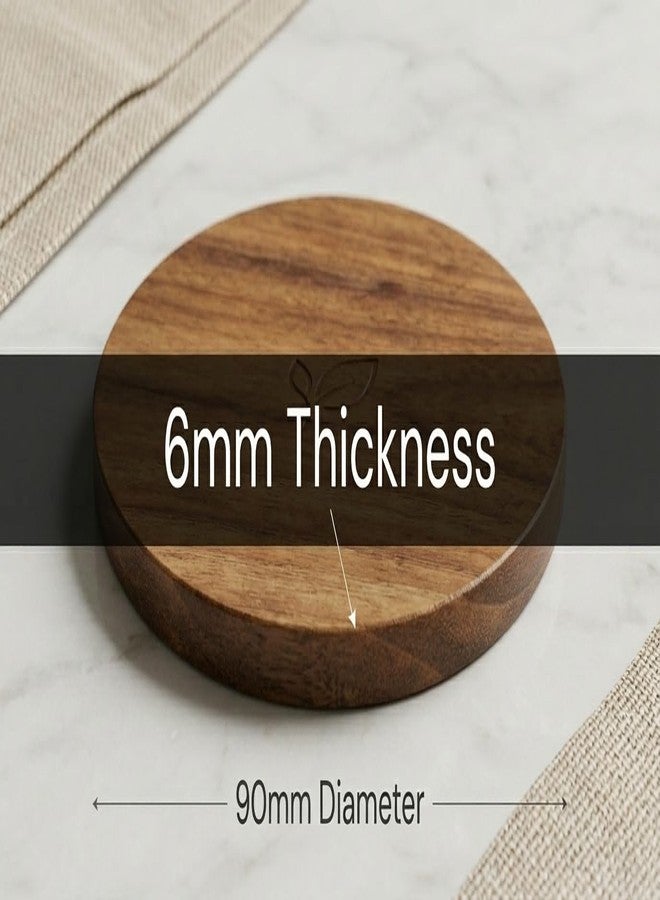 Furn Yard Handcrafted Premium Teak Wooden Coasters – Set of 4 with Holder, Eco-Friendly Drink Coasters for Home and Office - Image 2