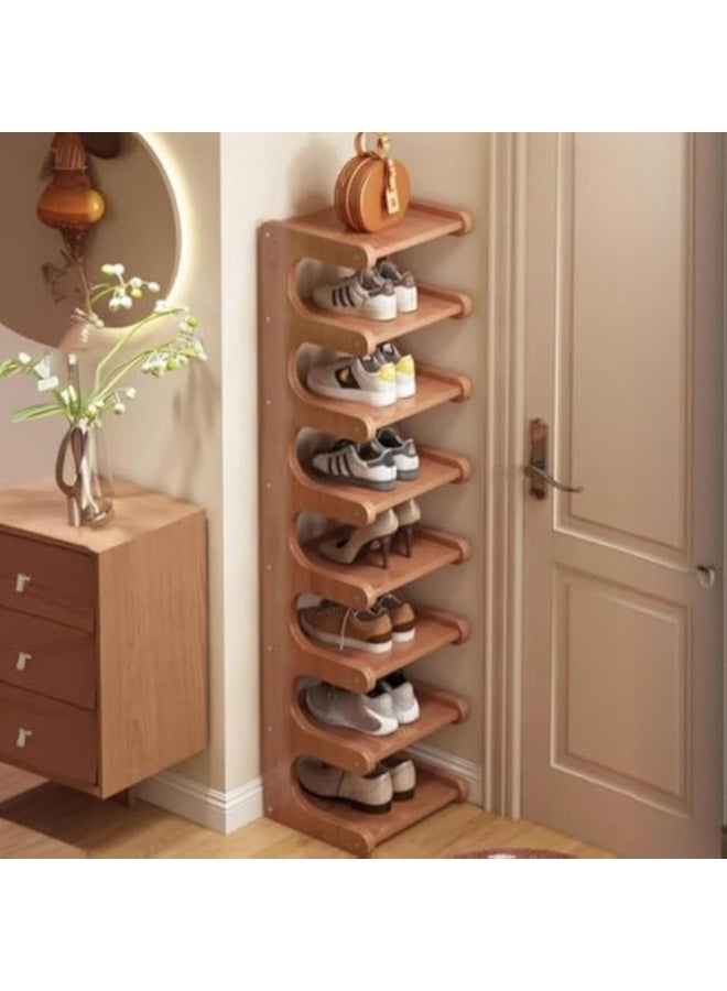 Arabest Tall Narrow Shoe Rack,Narrow Slim Corner Shoe Storage Organizer,for Small Spaces,Wooden Shoe Shelf Tower for Front Door Entrance Closet Corner Garage, - Image 3