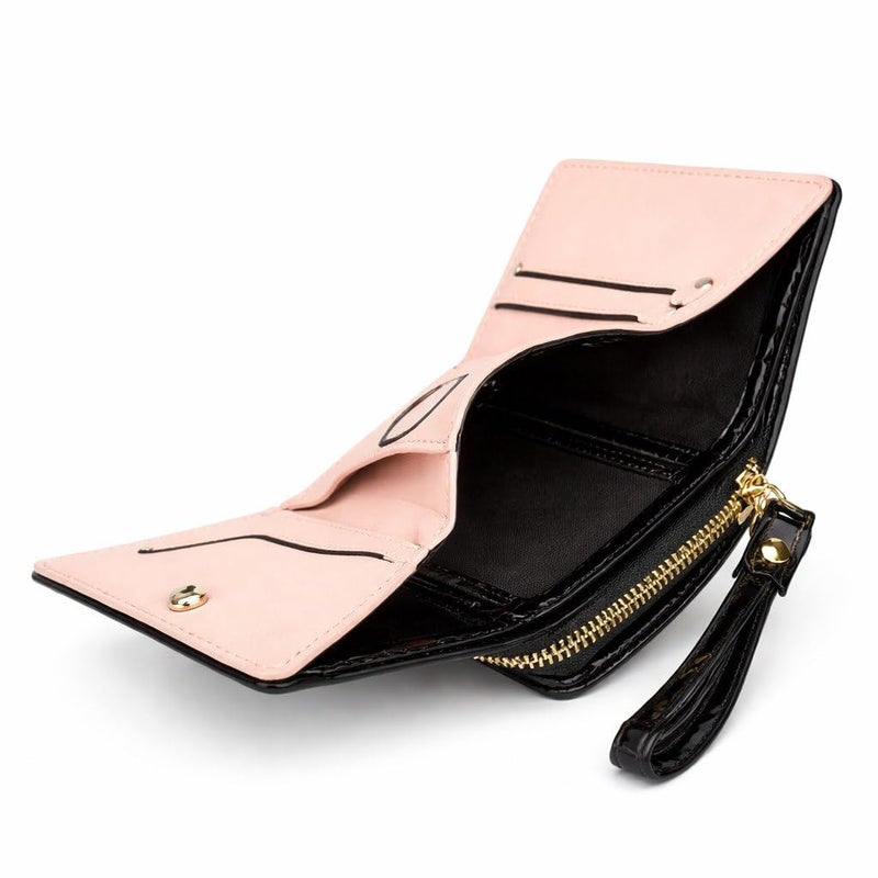 Women Wallet Small Size Multi Compartment Zipper Wrist Strap Organizer for Cash, Cards, Keys (Blue) - Image 2