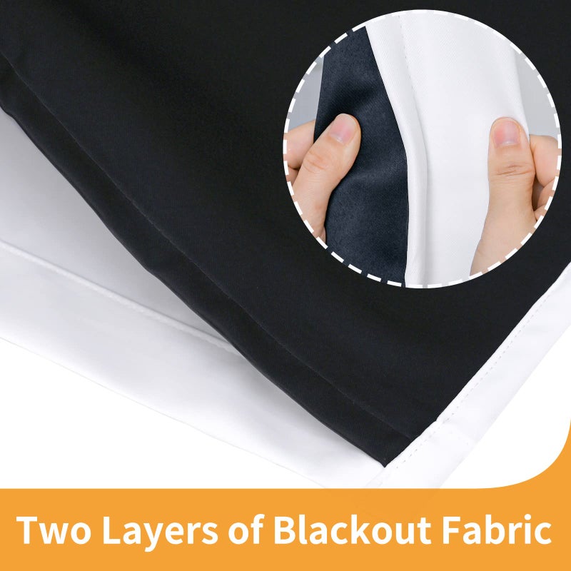 YoungsTex 100% Blackout Curtains 63 Inches Long for Bedroom, Black Out Room Darkening Drapes with Grommet Thermal Insulated for Living Room, Pure White, 2 Panels,42 X 63 Inch - Image 4