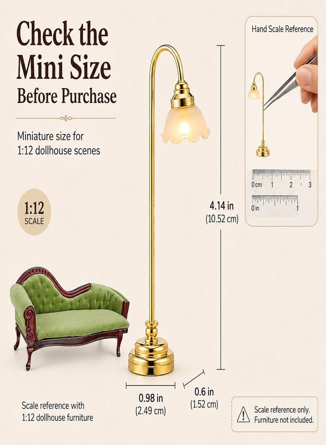 jarbins Mini Dollhouse Lamp 1/12 Scale Light Miniature Small Table Lamp Dollhouse Accessories (0.6X4.1 Inches) - Image 2