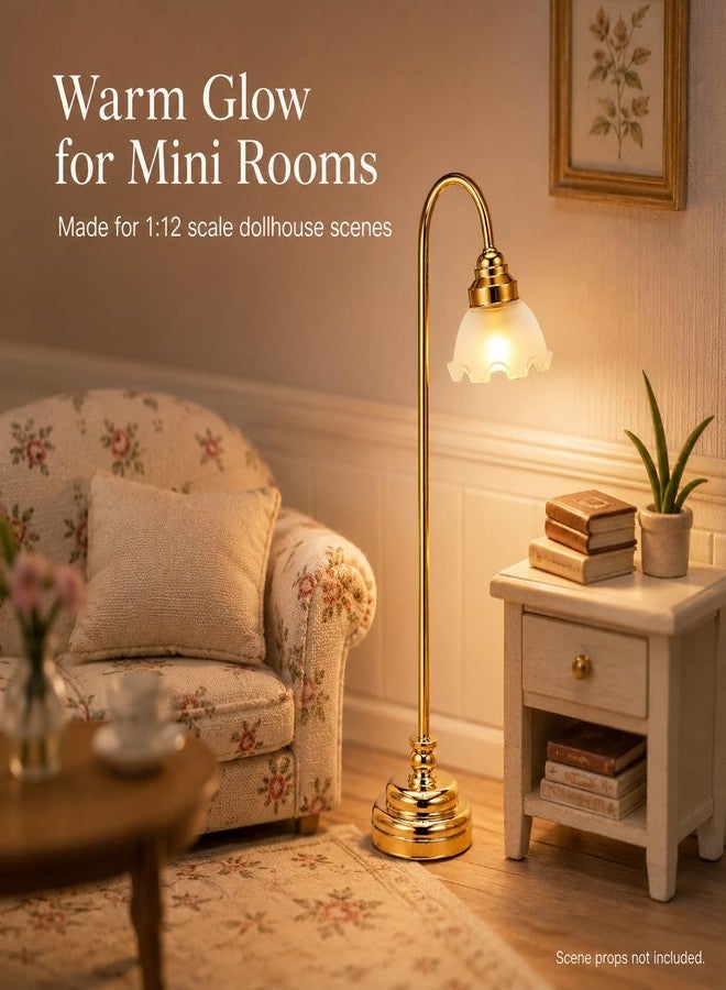 jarbins Mini Dollhouse Lamp 1/12 Scale Light Miniature Small Table Lamp Dollhouse Accessories (0.6X4.1 Inches) - Image 3