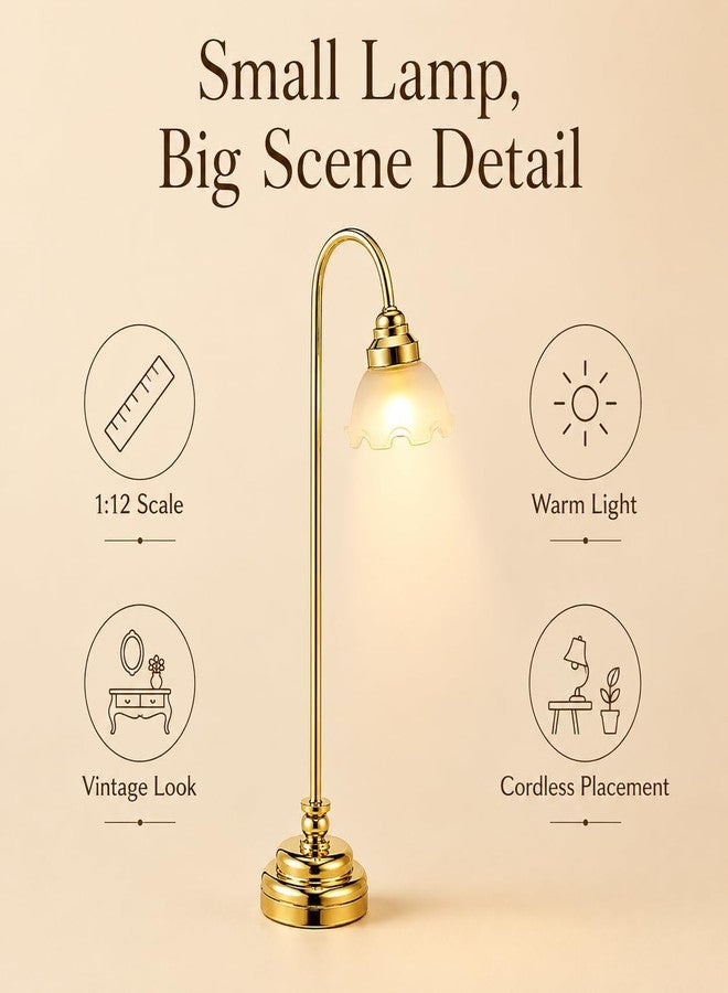 jarbins Mini Dollhouse Lamp 1/12 Scale Light Miniature Small Table Lamp Dollhouse Accessories (0.6X4.1 Inches) - Image 4