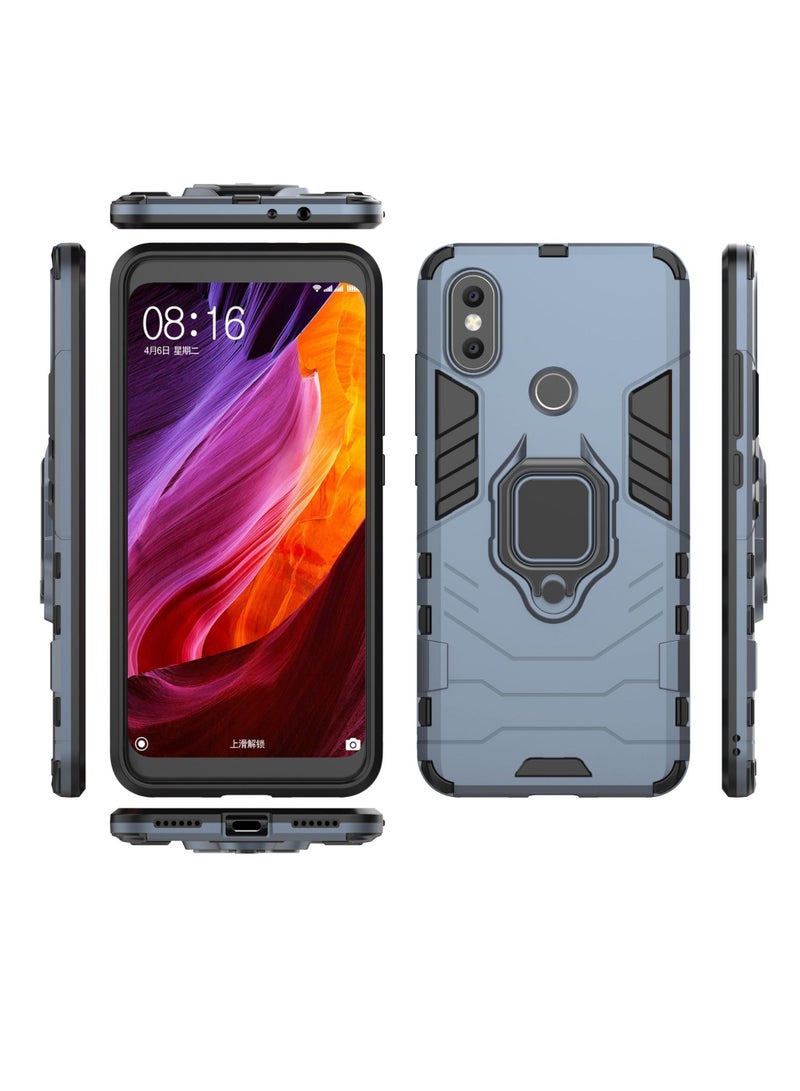 Blue Protective Cover With Ring Bracket For Xiaomi - Image 2