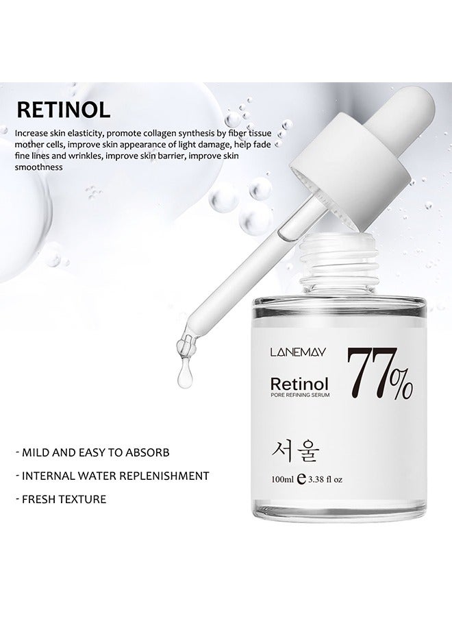 LANEMAY Retinol pore refining Serum, 77% Retinol Serum Refining Skin, Moisturizing Skin Lotion,Calming Skin, Refreshing, Purifying, Korean Skincare 100ml - Image 4
