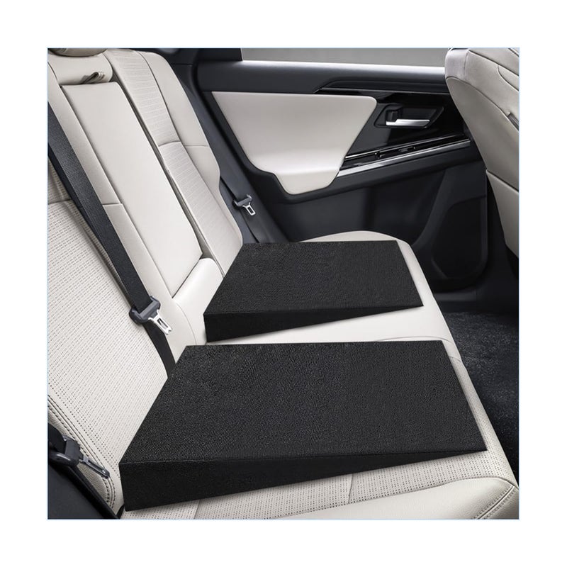 YTFRL Auto Seat Wedge Leveling Cushion, Truck Driver Heightening Seat Pad Wedge Booster, Angled Design Car Seats Office Chairs Cushion for Sciatica Tailbone Pain Relief (2 PCS) - Image 1