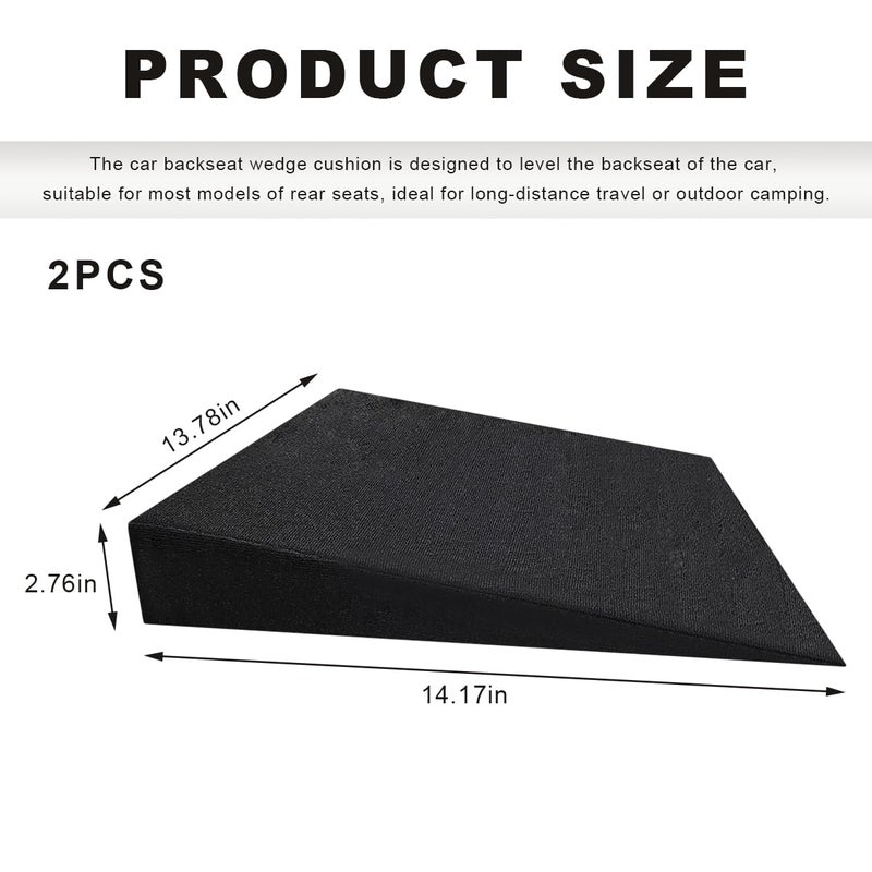 YTFRL Auto Seat Wedge Leveling Cushion, Truck Driver Heightening Seat Pad Wedge Booster, Angled Design Car Seats Office Chairs Cushion for Sciatica Tailbone Pain Relief (2 PCS) - Image 2