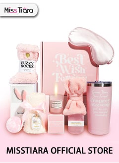 MissTiara Gift Basket for Women - Birthday Gift Box Get Well Soon Gift Set Contains 11 Inspirational Gifts Relaxing Spa Treatment Package for Women Bestie Friendship Female Friend Gift  - Image 1