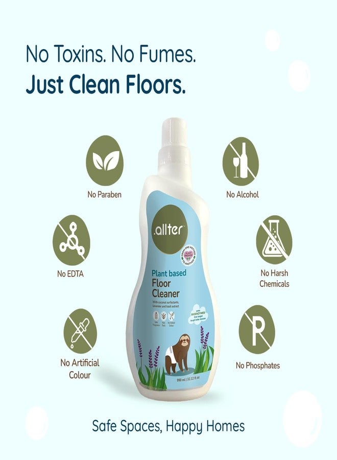 .allter Plant Based Floor Cleaner | Bio-Enzyme Powered | Safe for Babies & Pets| Toxin-Free, Streak-Free, Antibacterial | Lavender & Basil, 950ml - Image 4
