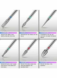 KASTWAVE Nail Drill Bits Set - Nail Bits for Nail Drill, Efile Nail Drill Bits for Acrylic Nails 10Pcs 3/32 inch Nail Bits for Gel Nails Cuticle Tools  - Image 3
