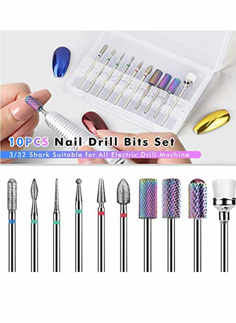 KASTWAVE Nail Drill Bits Set - Nail Bits for Nail Drill, Efile Nail Drill Bits for Acrylic Nails 10Pcs 3/32 inch Nail Bits for Gel Nails Cuticle Tools  - Image 5